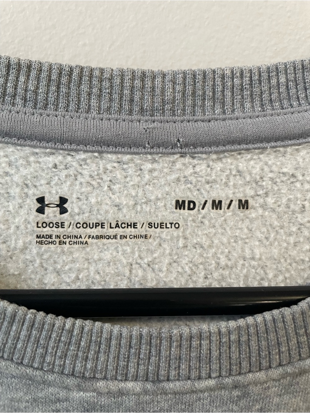 Under Armour Grey Crewneck Sweatshirt - Men's Size Medium - Logo Big - Picture 8 of 8